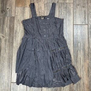Pretty Angel Dress Womens‎ Large Gray Silk Blend Beaded Ruffle Sleeveless